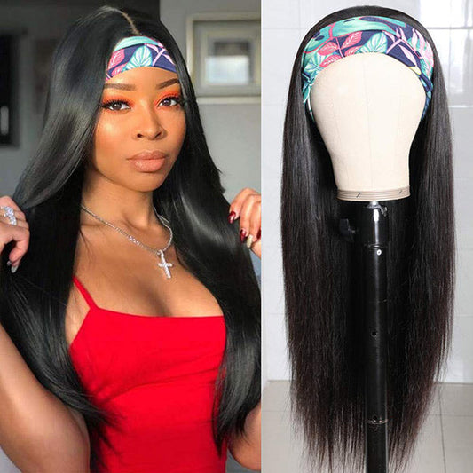 VSHOW HAIR Premium 9A Straight Hair Headband Wigs 180% Density Glueless None Lace Wig