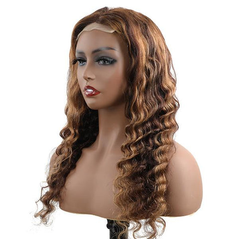 VSHOW Blonde Highlights On Brown Hair Loose Deep Wave Colored Lace Front Wigs Highlights Hair Color
