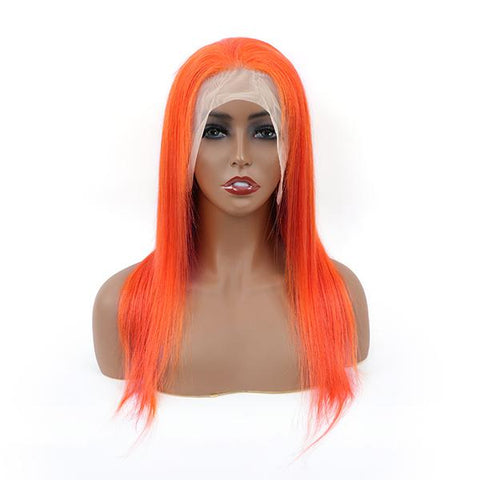 VSHOW Burnt Orange Hair Color Lace Front Wigs Straight Hair Styles Shoulder Length Hair Straight