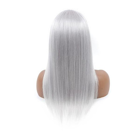 VSHOW Gray Hair Styles Straight Hair Balayage Ash Grey Hair Lace Front Wig Human Hair