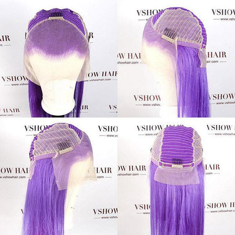 VSHOW Purple Hair Ideas Straight Hair Hairstyles Lace Front Wigs Human Hair 13x4 And 4x4 Lace Wigs