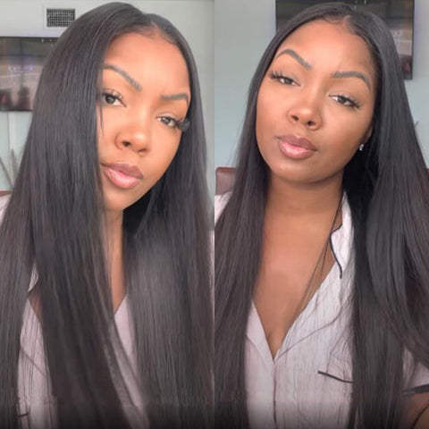 Straight Hair V Part Wig Human Hair No Leave Out Glueless Thin
