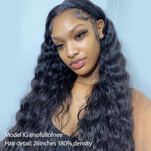 VSHOW Loose Deep Wave Lace Front Human Hair Wigs For Women Lace Front Wig Natural Wig