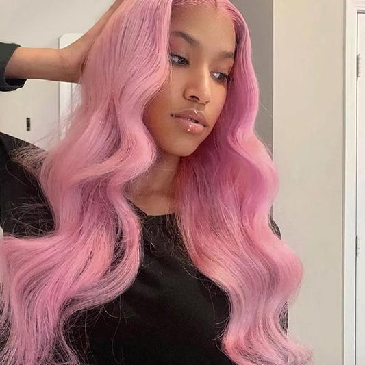 VSHOW Anime Girl With Pink Hair Body Wave Lace Front Wigs Light Pink Hair Cosplay Wigs Hair Color Ideas