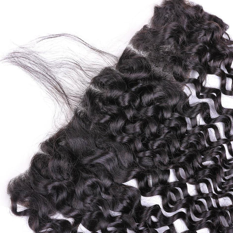 VSHOW HAIR 100% Virgin Human Hair Water Wave 13x4 13x6 Lace Frontal Natural Black