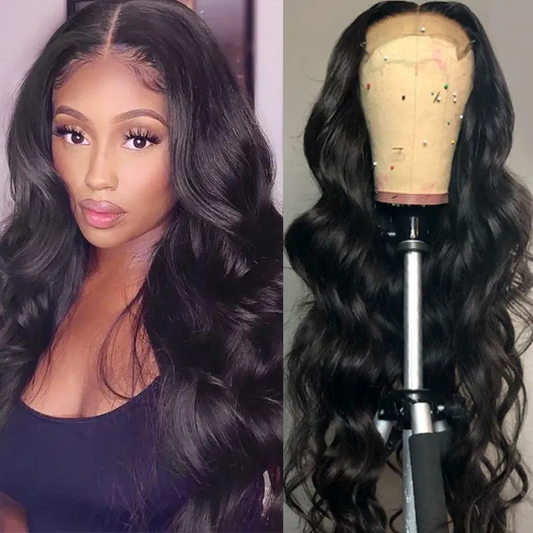 VSHOW Body Wave Wig Natural Hairline 4x4 Lace Closure Wigs Human Hair Wavy Lace Frontal Wigs