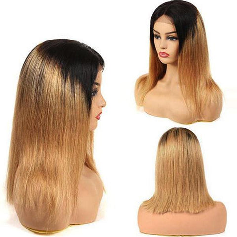VSHOW HAIR Blonde 1b 27 Virgin Straight Human Hair Lace Front Wigs