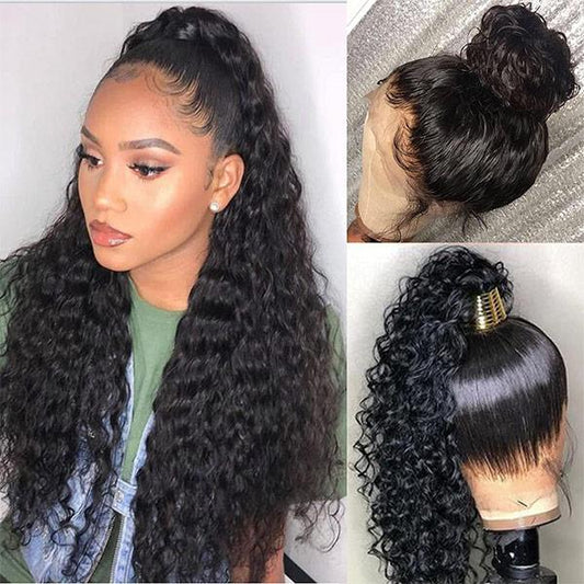 VSHOW Swiss HD Lace Wigs Deep Wave Transparent Lace Wigs and Lace Frontal Wigs