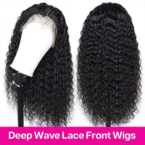 VSHOW Swiss HD Lace Wigs Deep Wave Transparent Lace Wigs and Lace Frontal Wigs
