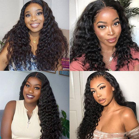 VSHOW Loose Deep Wave Lace Front Wig Invisible Swiss HD Lace Wigs 200% Density