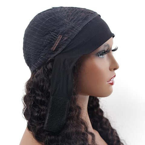 VSHOW Full Wigs Deep Wave Hair Headband Wigs 180% Density Glueless None Lace Wig