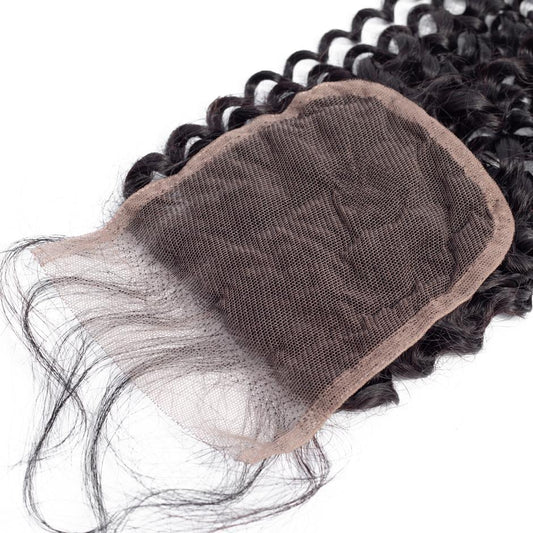 VSHOW HAIR 100% Virgin Human Hair Kinky Curly 4x4 6x6 Lace Closure Natural Black