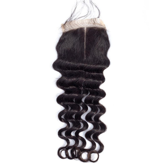 VSHOW HAIR 100% Virgin Human Hair Loose Deep Wave 4x4 6x6 Lace Closure Natural Black