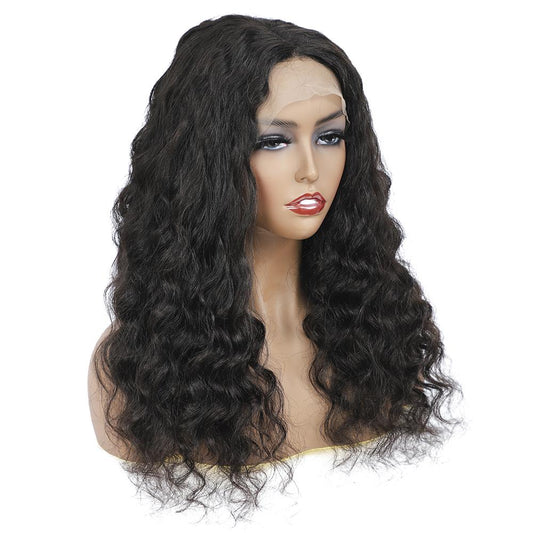 VSHOW HAIR Premium Loose Deep Wave Lace Part Wig Deep Middle Part 4 Inch Natural Black