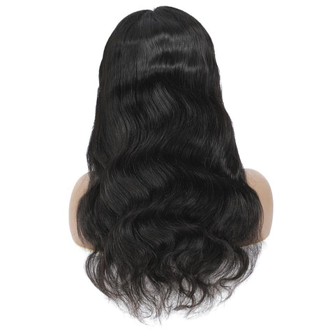 VSHOW Body Wave Lace Part Wig Deep Middle Part 6 Inch Natural Black
