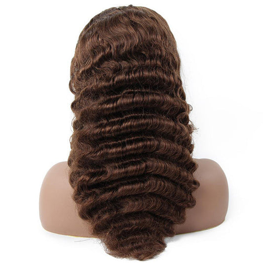 VSHOW HAIR Premium #4 Light Brown Loose Deep Wave Hair Headband Wigs 180% Density Glueless None Lace Wig