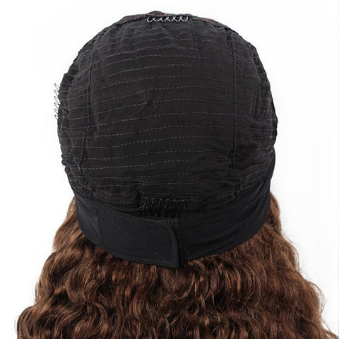 VSHOW HAIR Premium #4 Light Brown Loose Deep Wave Hair Headband Wigs 180% Density Glueless None Lace Wig