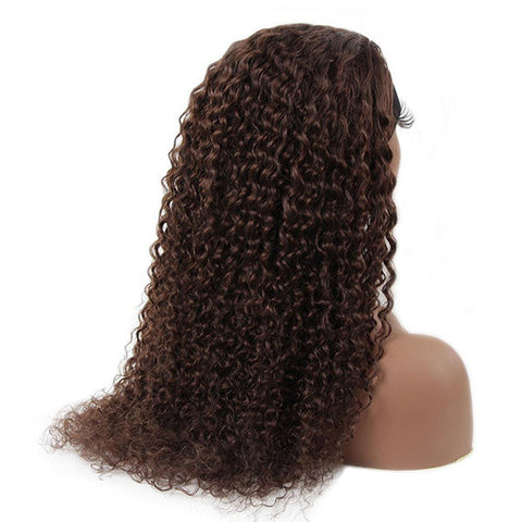 VSHOW HAIR Premium #2 Dark Brown Water Wave Hair Headband Wigs 180% Density Glueless None Lace Wig