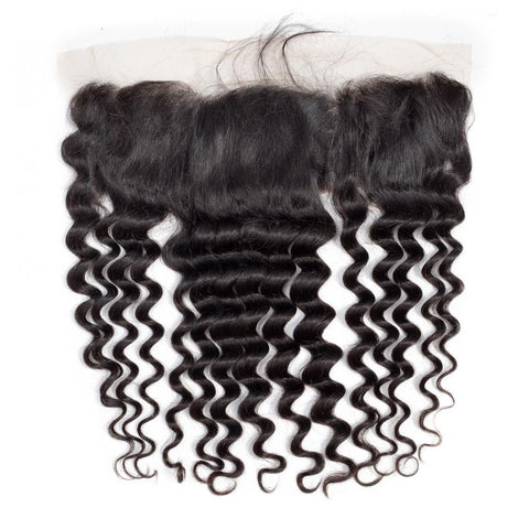 VSHOW HAIR 100% Virgin Human Hair Loose Deep Wave 13x4 13x6 Lace Frontal Natural Black