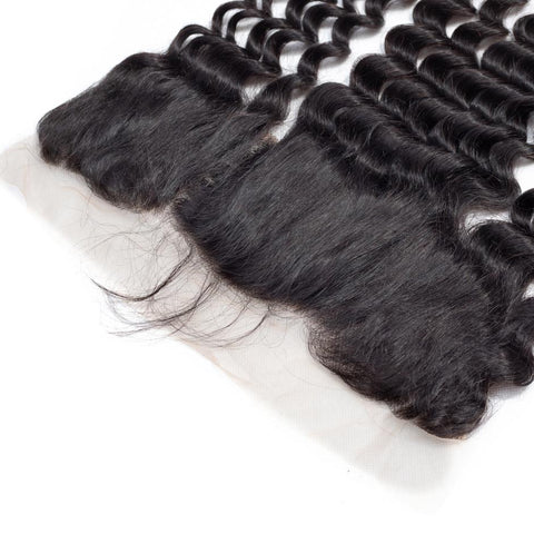 VSHOW HAIR 100% Virgin Human Hair Loose Deep Wave 13x4 13x6 Lace Frontal Natural Black