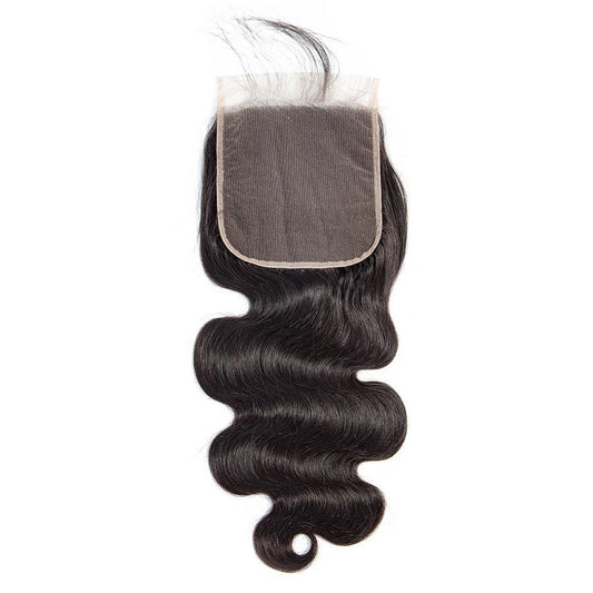 VSHOW HAIR 100% Virgin Human Hair Body Wave 4x4 6x6 Lace Closure Natural Black