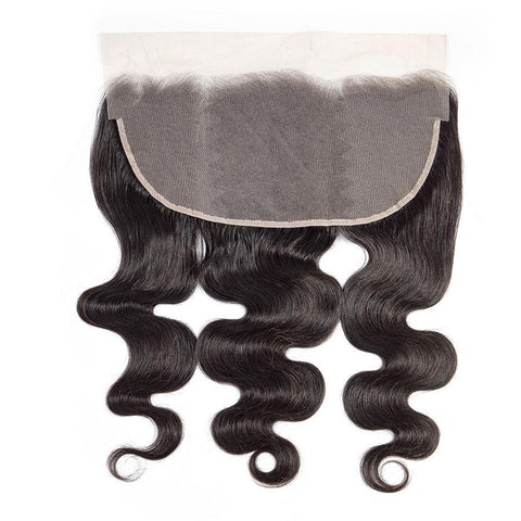 VSHOW HAIR Premium 9A Mongolian Human Virgin Hair Body Wave 3 Bundles with Pre Plucked 13x4 Frontal Natural Black
