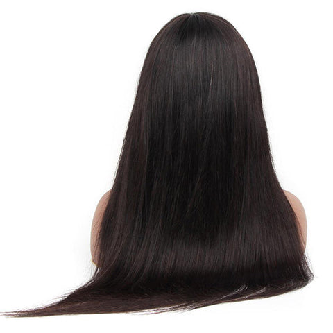 VSHOW Human Hair Wigs Straight Human Hair None Lace Wigs with Bangs