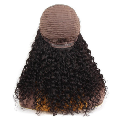 VSHOW HAIR Curly Style Water Wave Human Hair U Part Wigs Natural Black