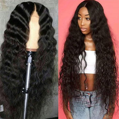 VSHOW 10A 36 40 Inch Loose Deep Wave Lace Front Wigs 13x4 Lace Front Human Hair Wig Transparent Lace