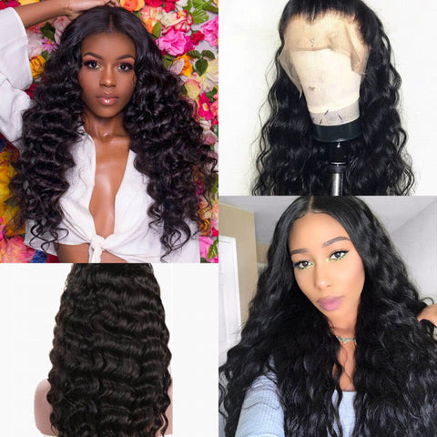 VSHOW Loose Deep Wave Wig Human Hair Pre-Plucked 13x4/13x6 Lace Frontal Wigs Transparent Lace Wig