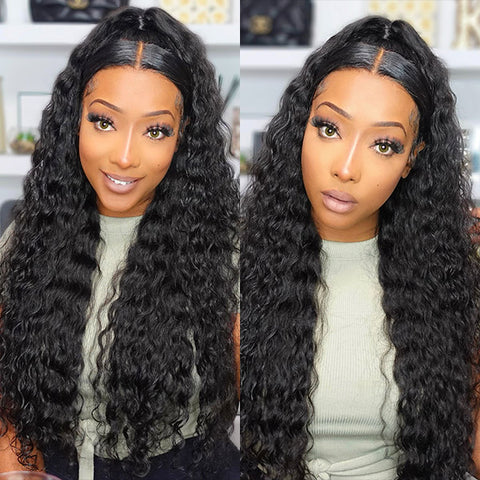 Long 40 Inch Hair Loose Deep Wave Wig Curly Lace Front Wigs Human