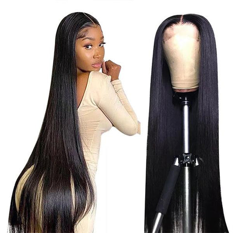 VSHOW 10A Long 32-40 Inch Straight Hair Style Lace Frontal Human Hair Wigs 13x4/4x4 Transparent Lace Wigs