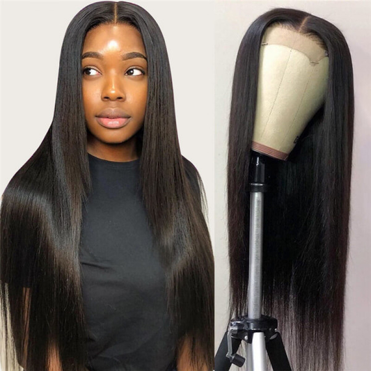 VSHOW Closure Wig 4x4 Closure Straight Hair Wig Human Hair Lace Wigs