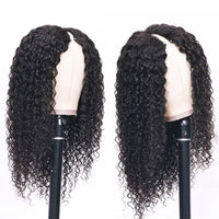 VSHOW Glueless Wigs V Part Wigs 180% Density Water Wave Wigs Thin Part Human Hair Wig