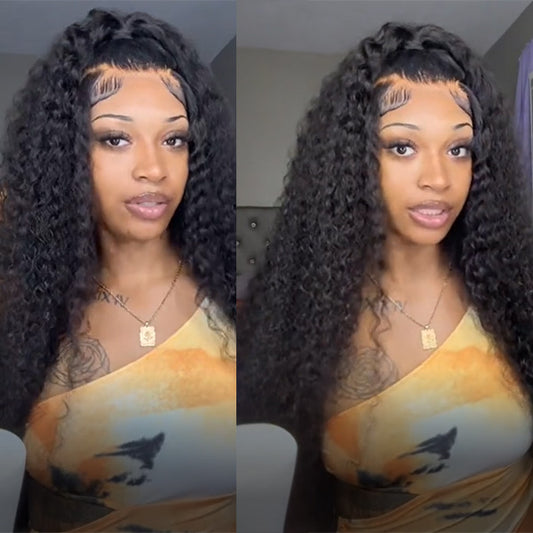 VSHOW Water Wave Hair Curly 13x4/13x6 Lace Front Wigs Human Hair Wet And Wavy Wigs