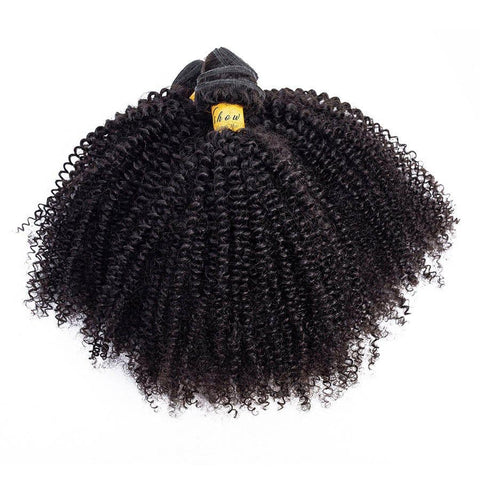 VSHOW HAIR Premium 9A Indian Human Virgin Hair Afro Curly Natural Black 3 Bundles Deal