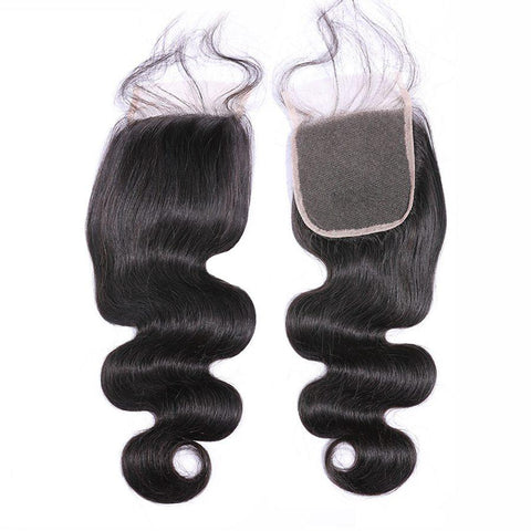VSHOW HAIR Premium 9A Brazilian Human Virgin Hair Body Wave 3 Bundles with Pre Plucked Closure Deal Natural Black
