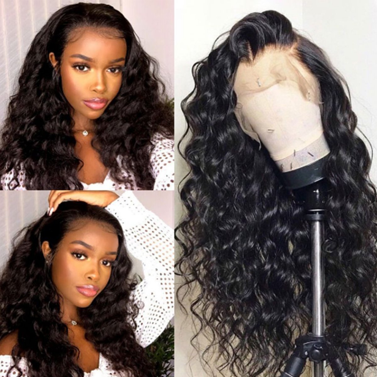 Remy Natural Hair Loose Deep Wave Transparent Lace Front Wigs |VSHOW HAIR