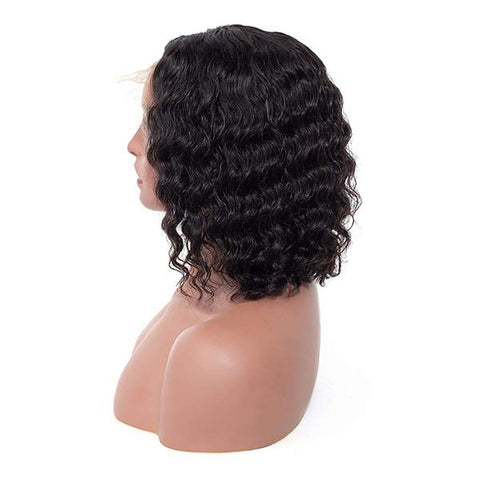 VSHOW Bob Water Wave Human Hair Lace Front Wigs Natural Black