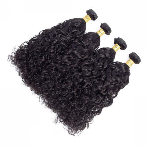 VSHOW HAIR Premium 9A Indian Human Virgin Hair Natural Wave Natural Black 4 Bundles Deal