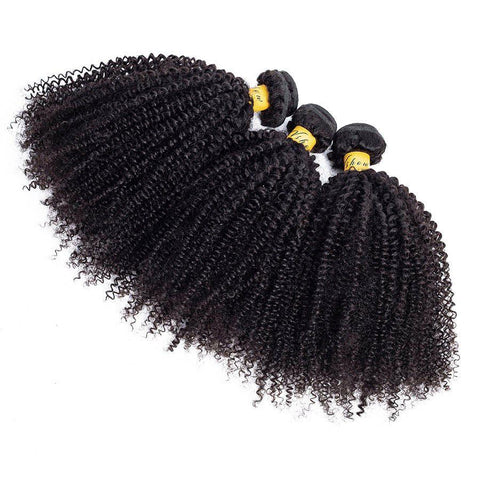 VSHOW HAIR Premium 9A Indian Virgin Human Hair Afro Curly 3 or 4 Bundles with Closure Popular Sizes