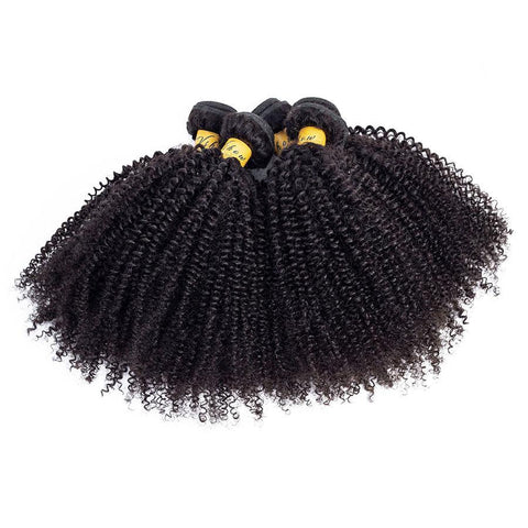 VSHOW HAIR Premium 9A Peruvian Virgin Human Hair Afro Curly 3 or 4 Bundles with Closure Popular Sizes