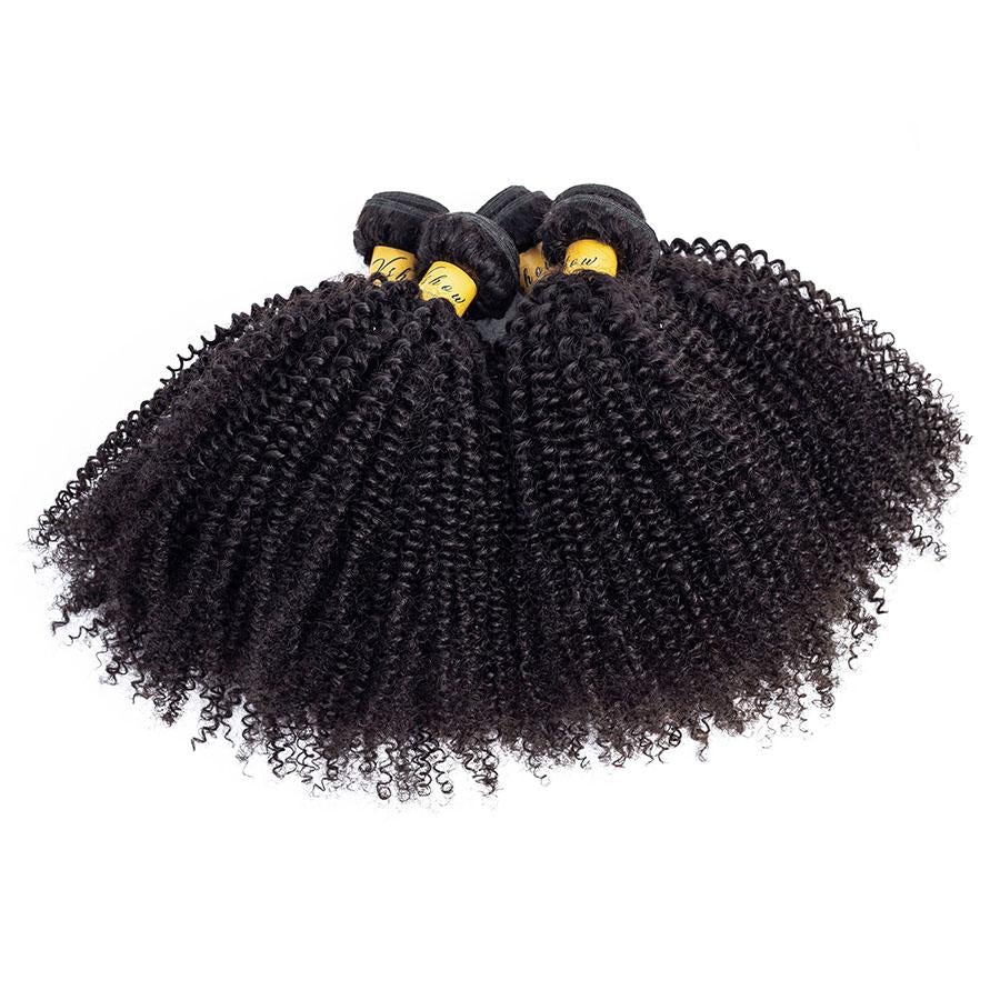 mongolian virgin hair afro curly human hair bundles