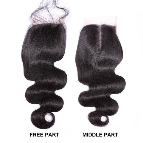 VSHOW HAIR Premium 9A Mongolian Human Virgin Hair Body Wave 3 Bundles with Pre Plucked Closure Deal Natural Black