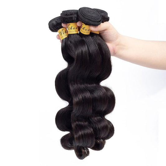 VSHOW HAIR Premium 9A Indian Human Virgin Hair Body Wave Natural Black 4 Bundles Deal