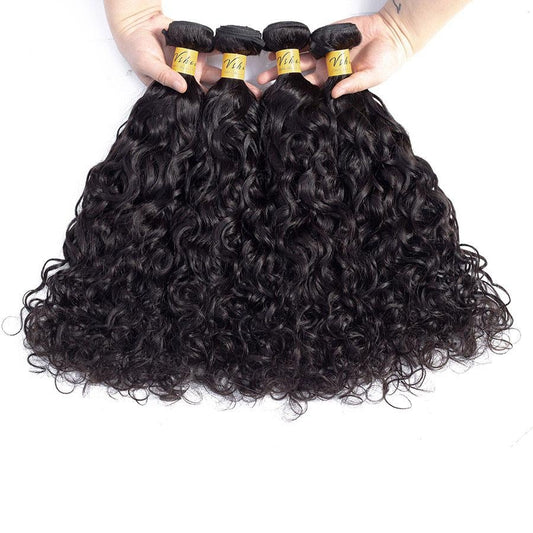 VSHOW HAIR Premium 9A Malaysian Human Virgin Hair Natural Wave Natural Black 4 Bundles Deal