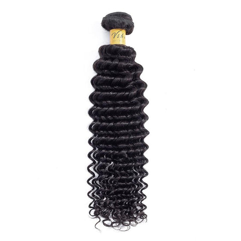 VSHOW HAIR Premium 9A Peruvian Human Virgin Hair Deep Wave Natural Black 4 Bundles Deal