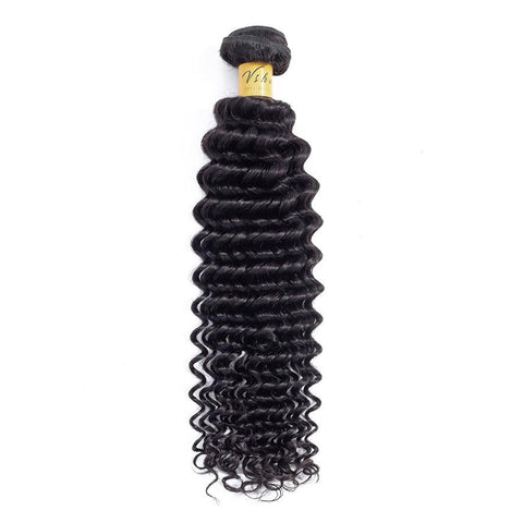 VSHOW HAIR Premium 9A Brazilian Human Virgin Hair Deep Wave Natural Black 3 Bundles Deal