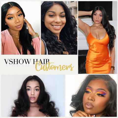 VSHOW Body Wave Full Lace Wig Pre Plucked Natural Black