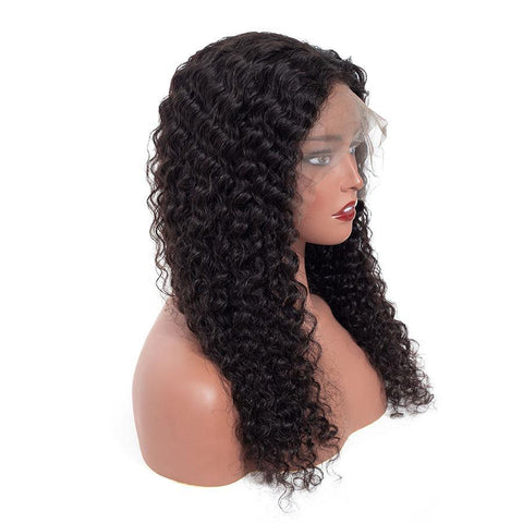 VSHOW HAIR Thick Full Lace Wigs Deep Wave Human Hair Wigs Natural Black Color